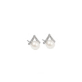 Sterling Silver Pearl Earrings Jewelry Set For Women